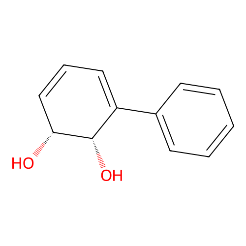 (1R,2S)-3-phenylcyclohexa-3,5-diene-1,2-diol structure