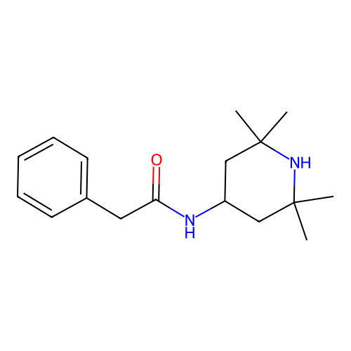 2-phenyl-N-(2,2,6,6-tetramethylpiperidin-4-yl)acetamide structure