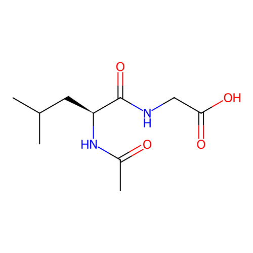 Acetyl-L-leucyl glycine structure