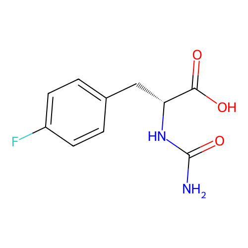 (2R)-2-(carbamoylamino)-3-(4-fluorophenyl)propanoic acid structure