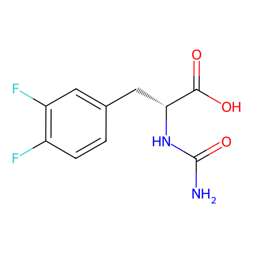 (2R)-2-(carbamoylamino)-3-(3,4-difluorophenyl)propanoic acid structure