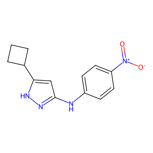 1H-Pyrazol-3-amine, 5-cyclobutyl-N-(4-nitrophenyl)- structure