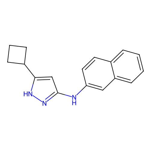 5-cyclobutyl-N-naphthalen-2-yl-1H-pyrazol-3-amine structure