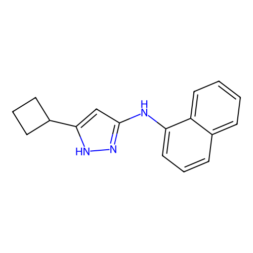 5-cyclobutyl-N-naphthalen-1-yl-1H-pyrazol-3-amine structure