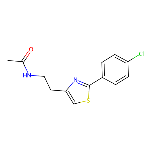 N-{2-[2-(4-chlorophenyl)-1,3-thiazol-4-yl]ethyl}acetamide structure
