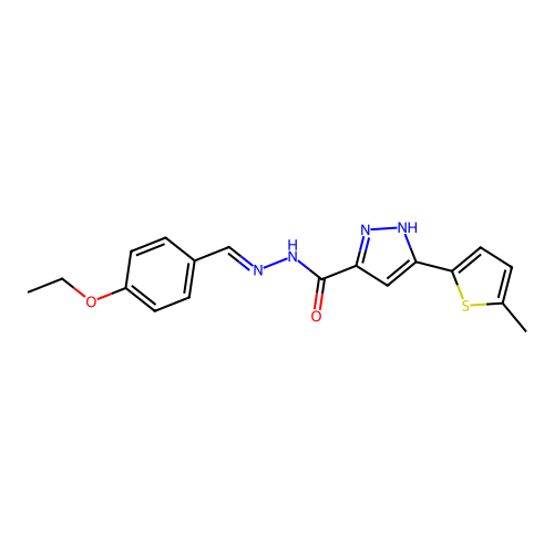 N'-(4-Ethoxybenzylidene)-3-(5-methyl-2-thienyl)-1H-pyrazole-5-carbohydrazide structure