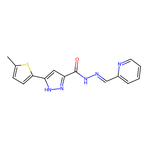 3-(5-Methyl-2-thienyl)-N'-(2-pyridinylmethylene)-1H-pyrazole-5-carbohydrazide structure