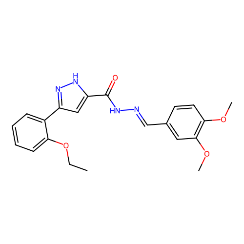 N'-(3,4-Dimethoxybenzylidene)-3-(2-ethoxyphenyl)-1H-pyrazole-5-carbohydrazide structure