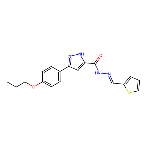 3-(4-Propoxyphenyl)-N'-(2-thienylmethylene)-1H-pyrazole-5-carbohydrazide structure