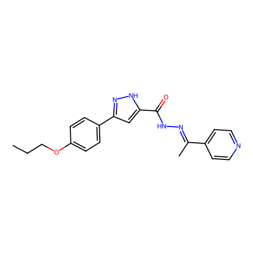 3-(4-Propoxyphenyl)-N'-(1-(4-pyridinyl)ethylidene)-1H-pyrazole-5-carbohydrazide structure