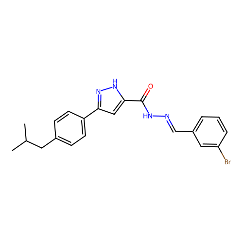 N'-(3-Bromobenzylidene)-3-(4-isobutylphenyl)-1H-pyrazole-5-carbohydrazide structure