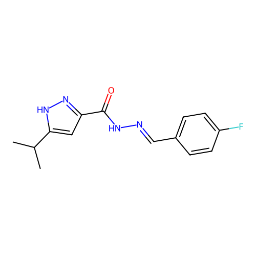 N'-(4-Fluorobenzylidene)-3-isopropyl-1H-pyrazole-5-carbohydrazide structure