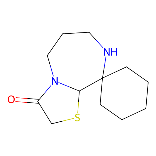 spiro(cyclohexane-2,9'-hexahydro[1,3]thiazolo[3,2-a][1,4]diazepine)-3(2H)-one structure