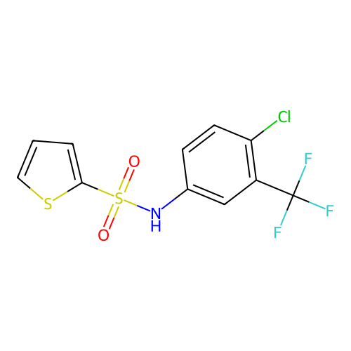 N-[4-chloro-3-(trifluoromethyl)phenyl]thiophene-2-sulfonamide structure