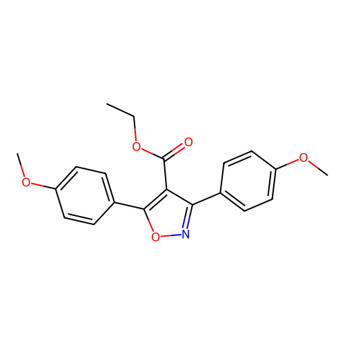 Ethyl 3,5-bis(4-methoxyphenyl)isoxazole-4-carboxylate structure