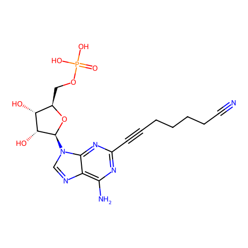 5'-Adenylic acid, 2-(6-cyano-1-hexynyl)- structure