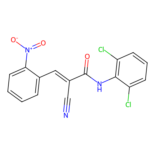 2-cyano-N-(2,6-dichlorophenyl)-3-(2-nitrophenyl)prop-2-enamide structure