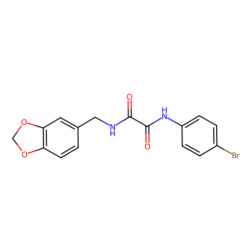 N-(1,3-benzodioxol-5-ylmethyl)-N'-(4-bromophenyl)ethanediamide structure