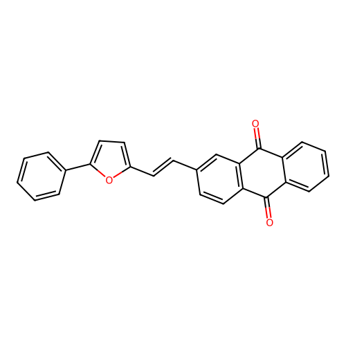 (E)-2-(2-(5-phenylfuran-2-yl)vinyl)anthracene-9,10-dione structure