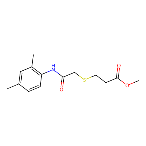 Methyl 3-[2-(2,4-dimethylanilino)-2-oxoethyl]sulfanylpropanoate structure