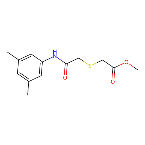 Methyl 2-[2-(3,5-dimethylanilino)-2-oxoethyl]sulfanylacetate structure