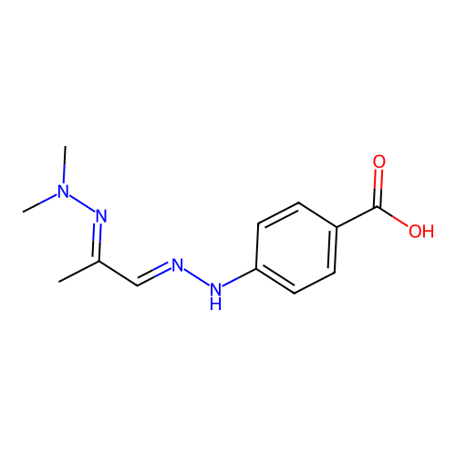 4-[2-[2-(Dimethylhydrazinylidene)propylidene]hydrazinyl]benzoic acid structure