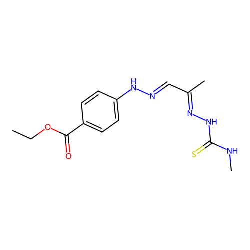 ethyl 4-[(2Z)-2-[(2Z)-2-(methylcarbamothioylhydrazinylidene) structure