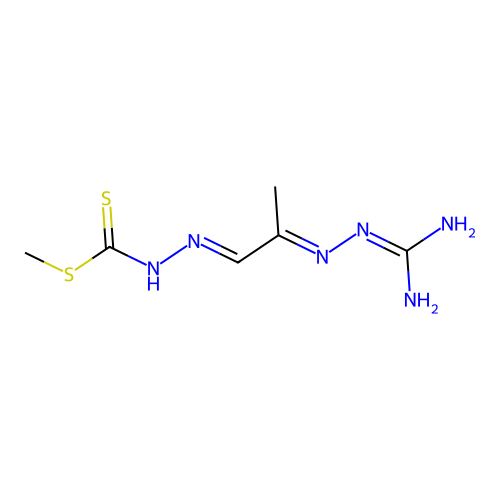 methyl N-[(E)-[(2E)-2-(carbamimidoylhydrazono)propylidene]amino]carbamodithioate structure