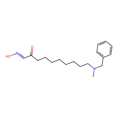 (1E)-10-[benzyl(methyl)amino]-1-hydroxyiminodecan-2-one structure