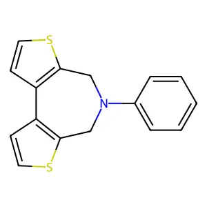 4H-Dithieno(2,3-c:3',2'-e)azepine, 5,6-dihydro-5-phenyl- structure