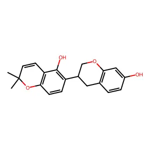3,4-Dihydro-2,2-dimethyl[3,6'-bi-2H-1-benzopyran]-5',7-diol, 9CI structure
