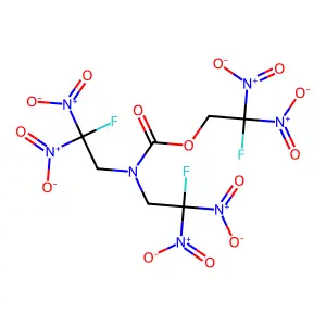 Carbamic acid, bis(2-fluoro-2,2-dinitroethyl)-2-fluoro-2,2-dinitroethyl ester structure