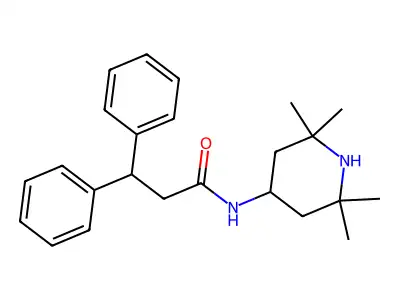 3,3-diphenyl-N-(2,2,6,6-tetramethylpiperidin-4-yl)propanamide structure