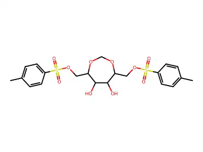 [5,6-dihydroxy-7-[(4-methylphenyl)sulfonyloxymethyl]-1,3-dioxepan-4-yl]methyl 4-methylbenzenesulfonate structure