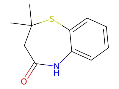 2,3-dihydro-2,2-dimethyl-1,5-benzothiazepin-4(5H)-one structure