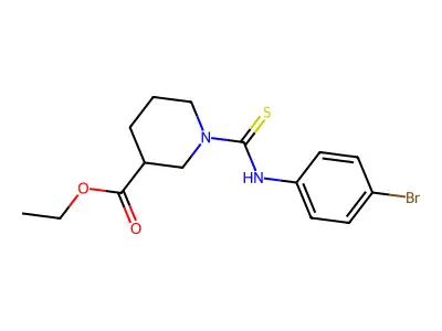 Ethyl 1-[(4-bromophenyl)carbamothioyl]piperidine-3-carboxylate structure