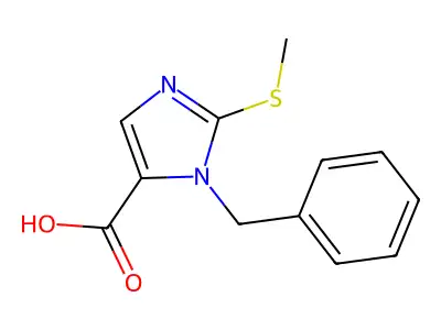 1-Benzyl-2-(methylsulfanyl)-1H-imidazole-5-carboxylic acid structure