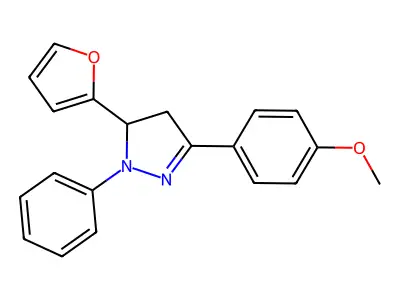 3-(Furan-2-yl)-5-(4-methoxyphenyl)-2-phenyl-3,4-dihydropyrazole structure