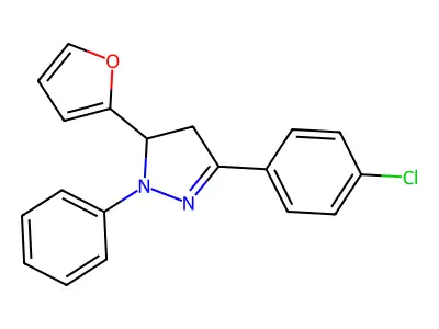 3-(4-chlorophenyl)-5-(2-furyl)-1-phenyl-4,5-dihydro-1H-pyrazole structure
