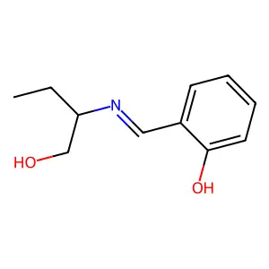 Phenol, 2-[[[1-(hydroxymethyl)propyl]imino]methyl]- structure