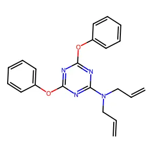 4,6-diphenoxy-N,N-di(prop-2-en-1-yl)-1,3,5-triazin-2-amine structure