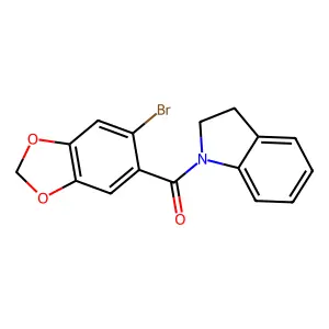 (6-Bromo-2H-1,3-benzodioxol-5-yl)(2,3-dihydro-1H-indol-1-yl)methanone structure