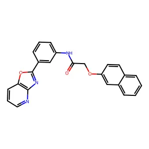 2-(2-naphthyloxy)-N-(3-[1,3]oxazolo[4,5-b]pyridin-2-ylphenyl)acetamide structure