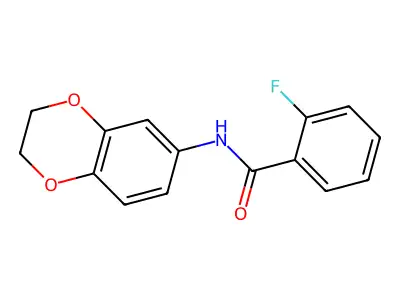 N-(2,3-dihydro-1,4-benzodioxin-6-yl)-2-fluorobenzamide structure