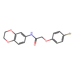 2-(4-bromophenoxy)-N-(2,3-dihydro-1,4-benzodioxin-6-yl)acetamide structure