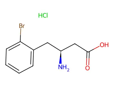 (3S)-3-amino-4-(2-bromophenyl)butanoic acid hydrochloride structure