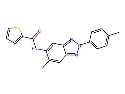 N-[6-methyl-2-(4-methylphenyl)benzotriazol-5-yl]thiophene-2-carboxamide structure