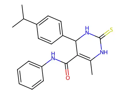 4-(4-isopropylphenyl)-6-methyl-N-phenyl-2-thioxo-1,2,3,4-tetrahydropyrimidine-5-carboxamide structure