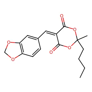 5-(1,3-Benzodioxol-5-ylmethylene)-2-butyl-2-methyl-1,3-dioxane-4,6-dione structure