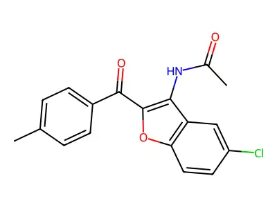 N-[5-chloro-2-(4-methylbenzoyl)-1-benzofuran-3-yl]acetamide structure